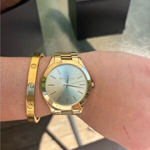 Michael Kors Gold and Silver Watch with Bracelet